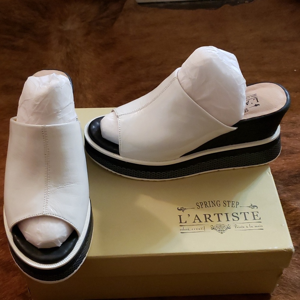 White Patent leather slip on